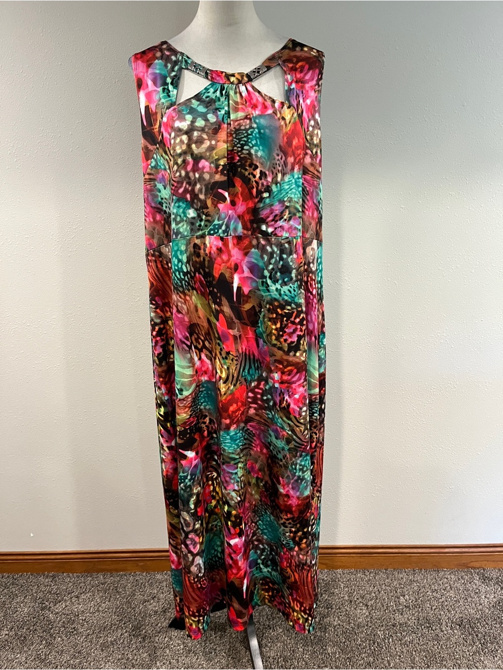 Multicolor sleeveless plus size maxi dress size 2X